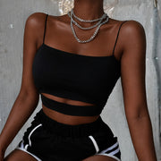 2025 Must-Have Summer Cut-Out Crop Top for Women - Chic Sleeveless Blouse & Tank Vest
