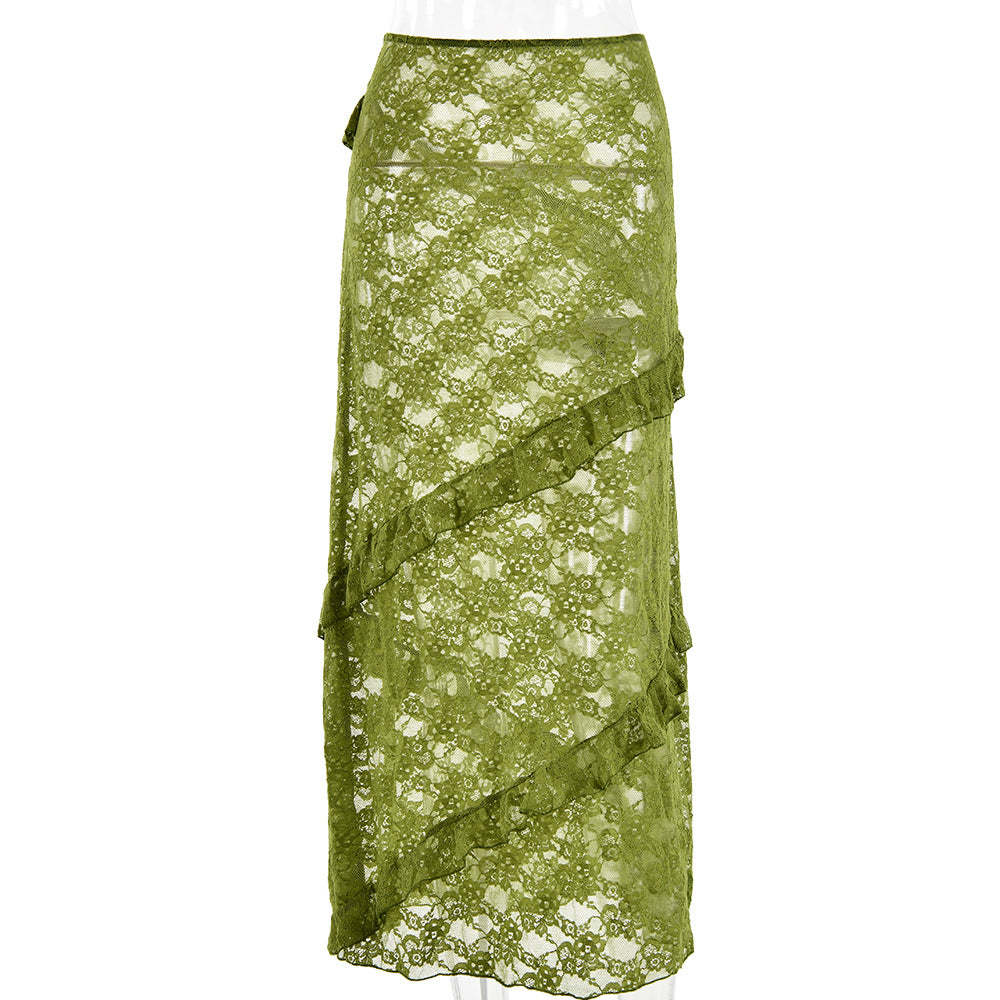 Design Lace Stitching Skirt Women