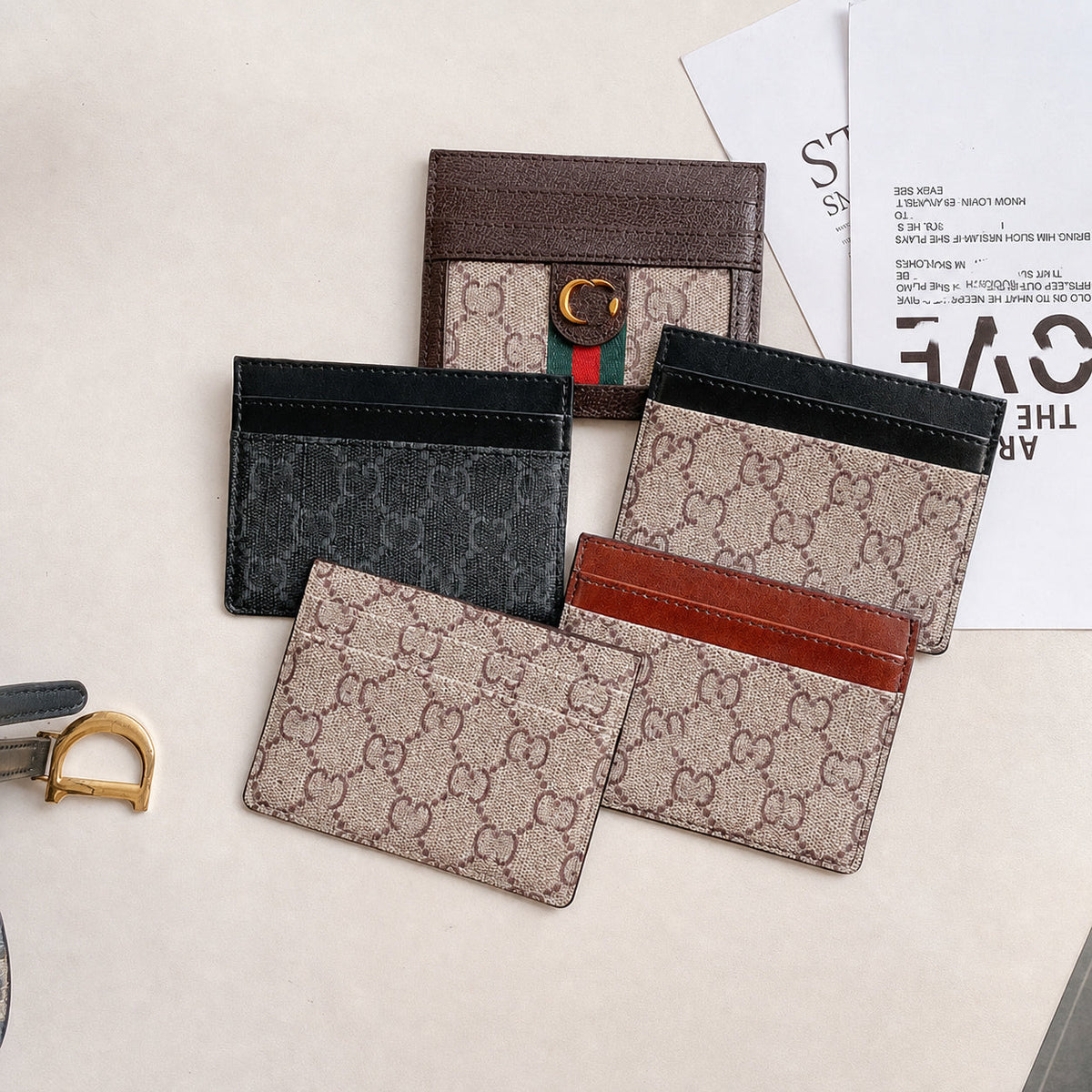 Patterned Card Holder with Multiple Card Slots