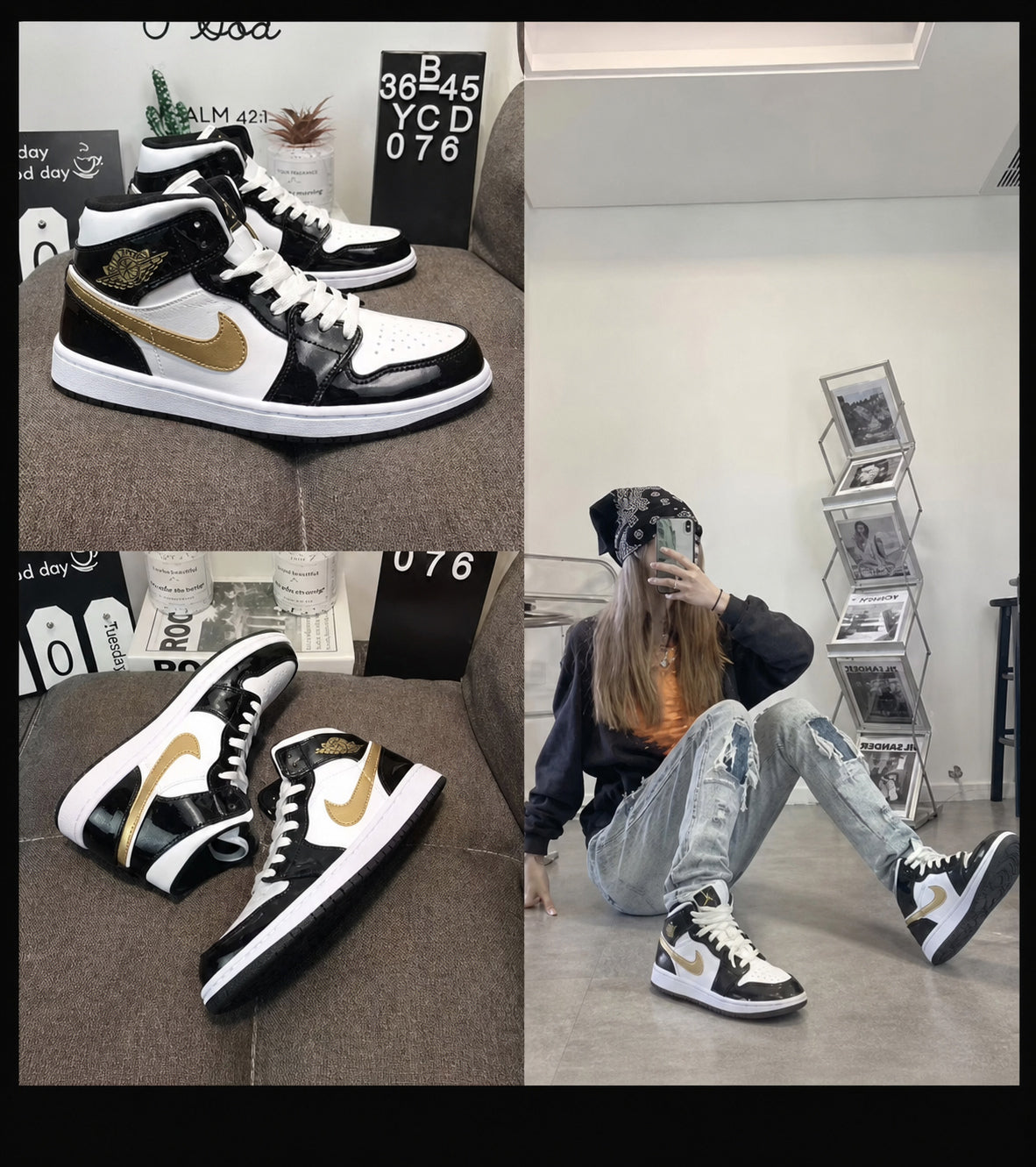 High Top Lace-Up Sneakers with Perforated Toe