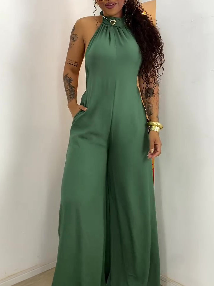 Elevate Luxe Backless Halter Neck Jumpsuit For Day To Night Elegance And Everyday Confidence