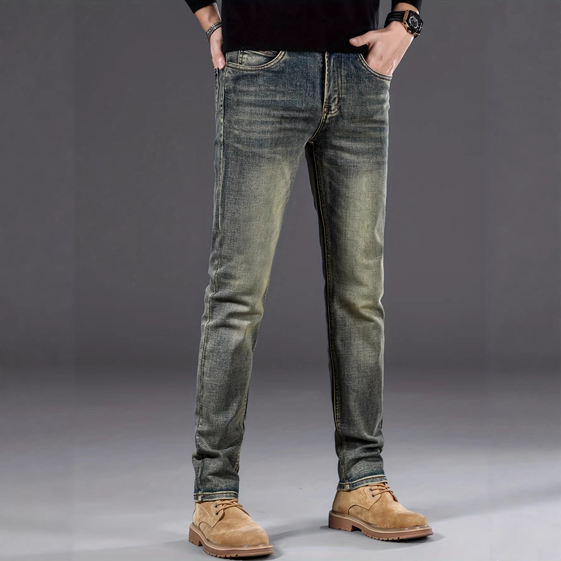 Elevate Mens Casual Slim Stretch Jeans