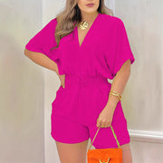 V Neck Ruffle Cropped Jumpsuit Versatile All Day Chic Silhouette For Meetings To Evenings