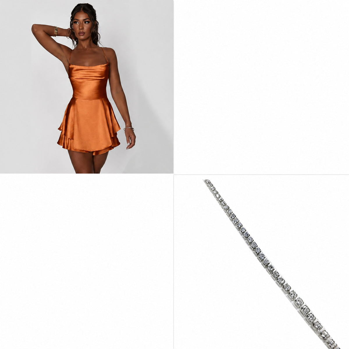 Women's Cowl Neck Backless A Line Mini Dress with Crisscross Straps