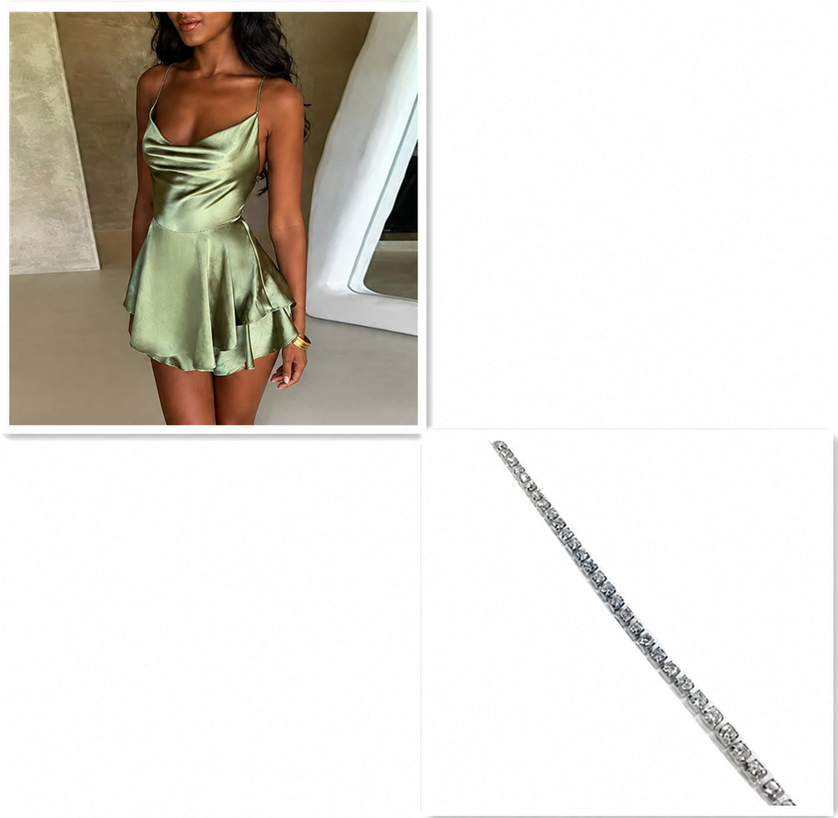 Women's Cowl Neck Backless A Line Mini Dress with Crisscross Straps