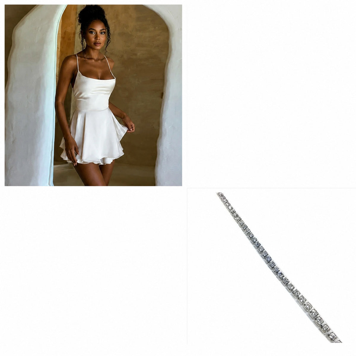 Women's Cowl Neck Backless A Line Mini Dress with Crisscross Straps