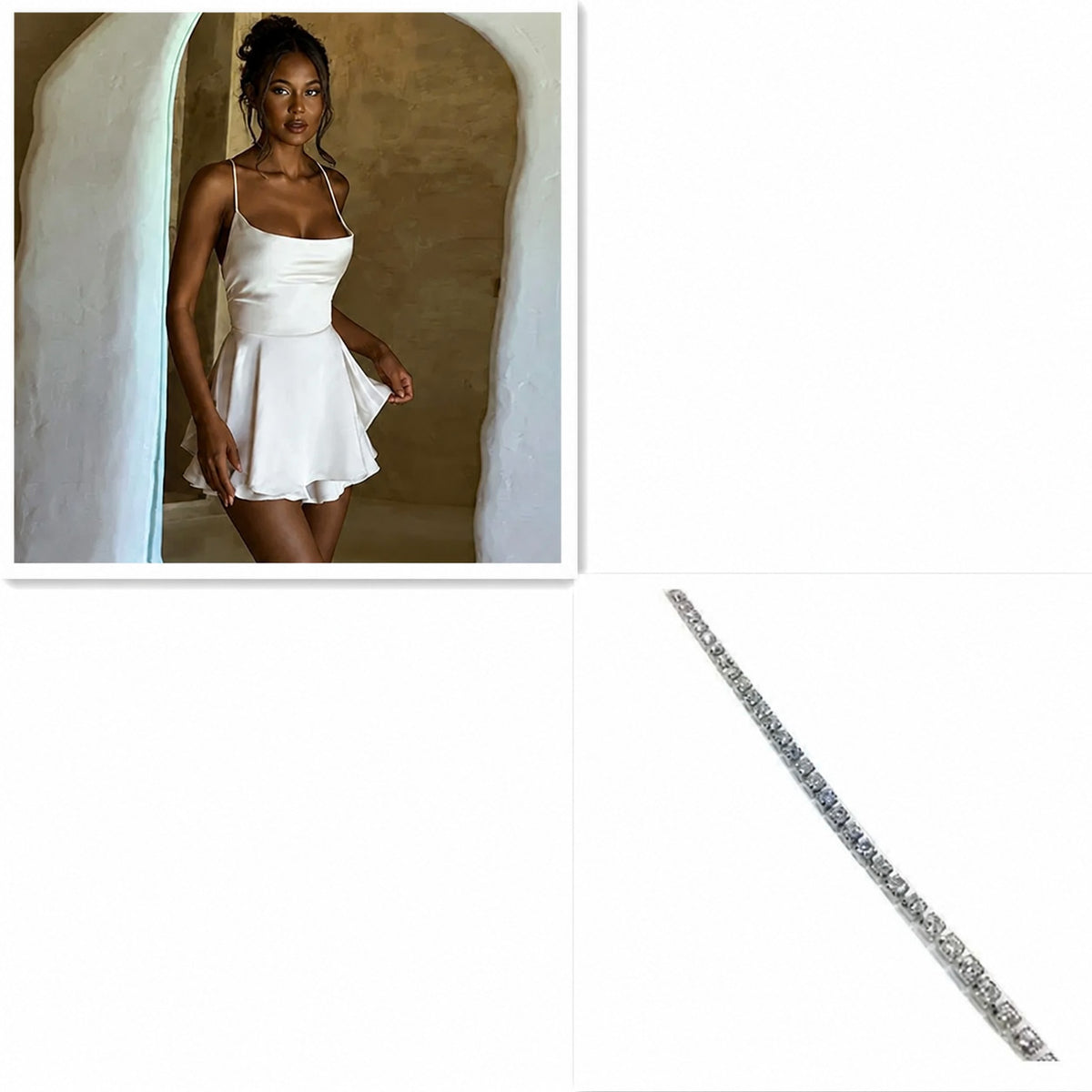 Women's Cowl Neck Backless A Line Mini Dress with Crisscross Straps
