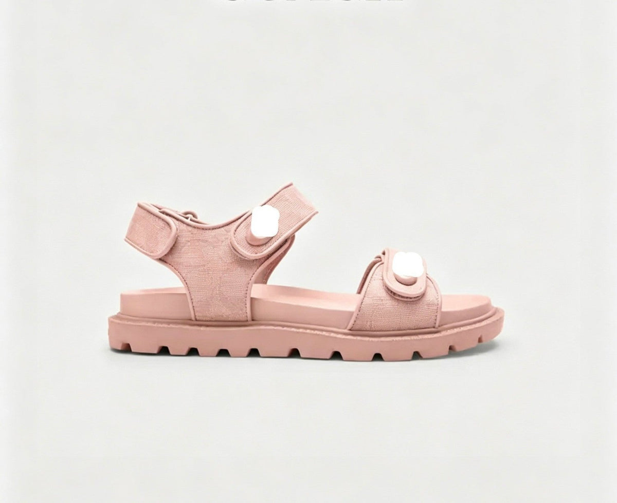 Women's Platform Sandals with Two Adjustable Hook-and-Loop Straps and Lug Sole