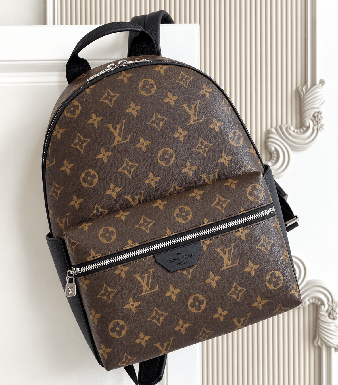 Patterned Backpack with Front Zip Pocket, Top Handle, and Adjustable Shoulder Straps