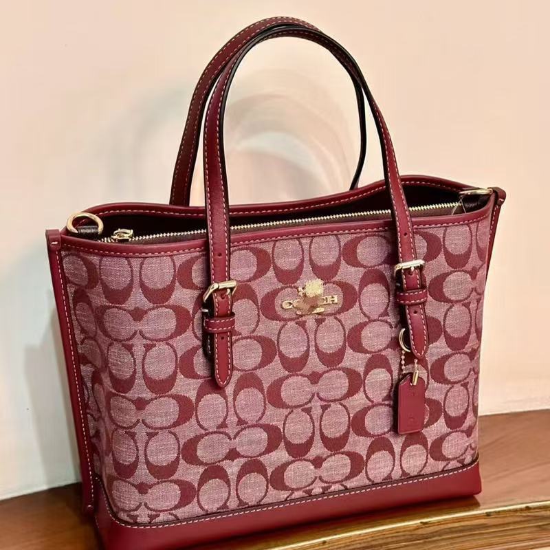 Patterned Zip-Top Tote Bag with Rolled Handles and Detachable Crossbody Strap
