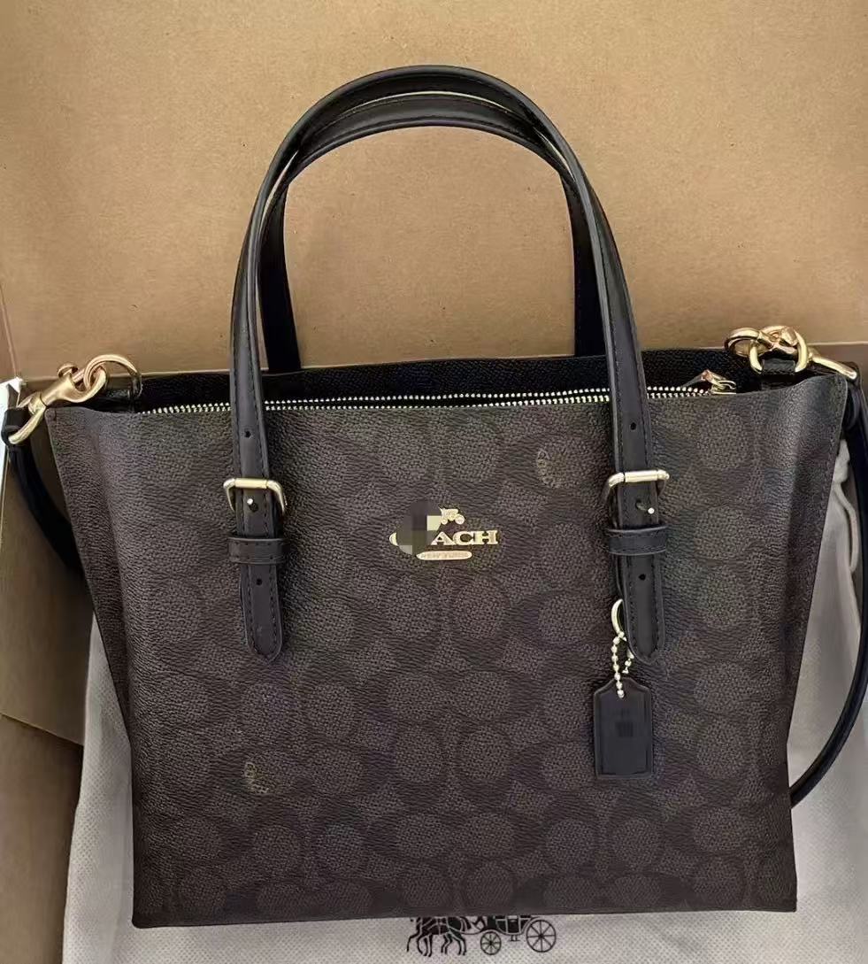 Patterned Zip-Top Tote Bag with Rolled Handles and Detachable Crossbody Strap