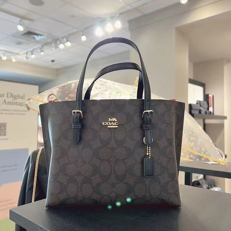 Patterned Zip-Top Tote Bag with Rolled Handles and Detachable Crossbody Strap