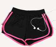 Women's Athletic Running Shorts with Elastic Waistband and Curved Hem