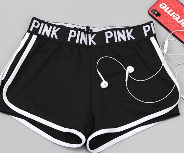 Women's Athletic Running Shorts with Elastic Waistband and Curved Hem