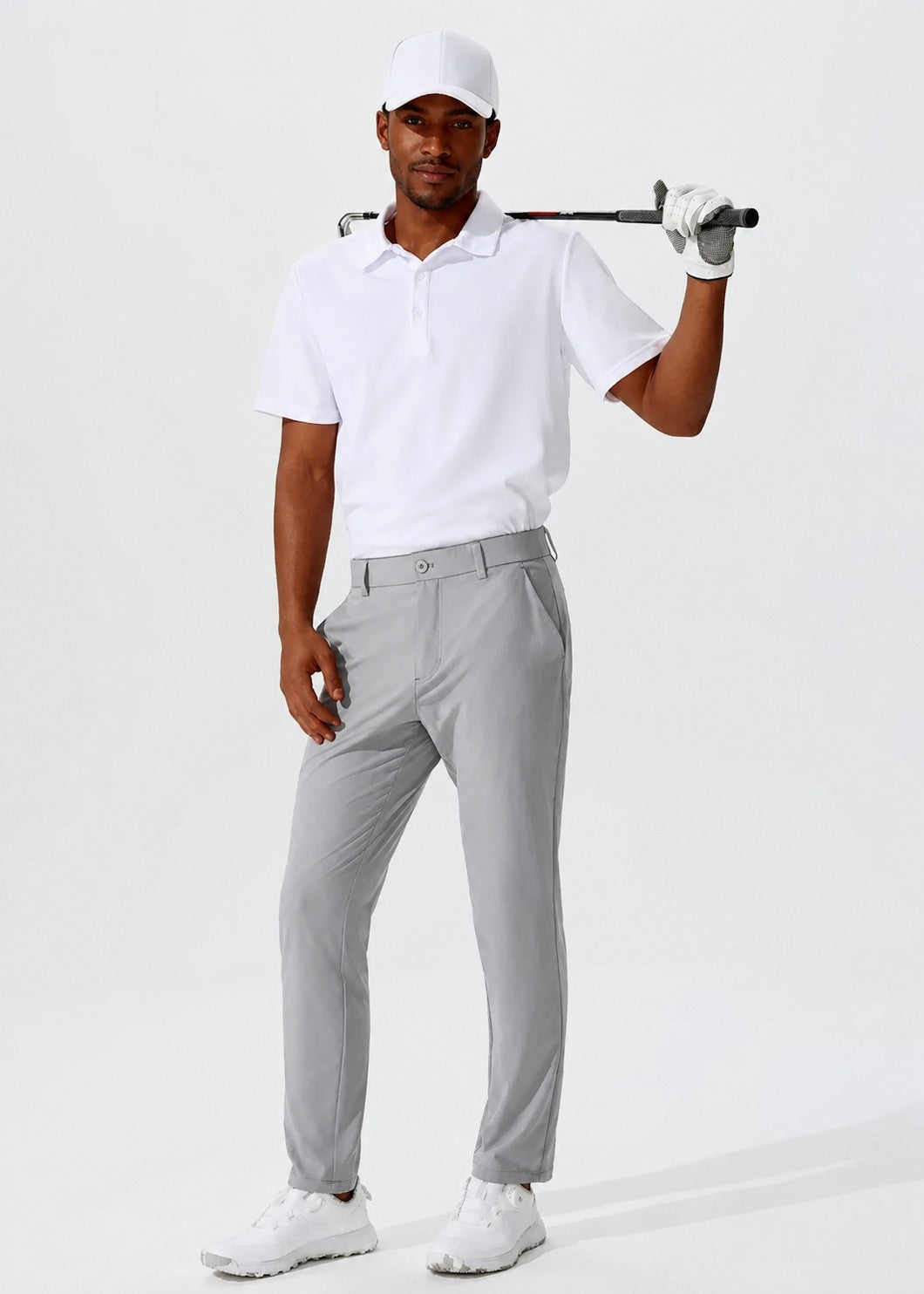 Men'S Casual Golf Pants, Stretch Slim Straight Lightweight Quality Business Pants Golf Sports Trousers 30-34 Inseam Length