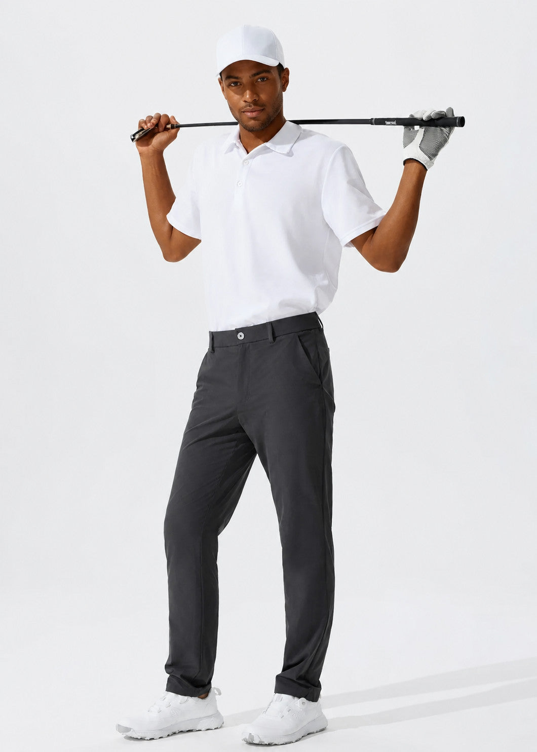 Men'S Casual Golf Pants, Stretch Slim Straight Lightweight Quality Business Pants Golf Sports Trousers 30-34 Inseam Length