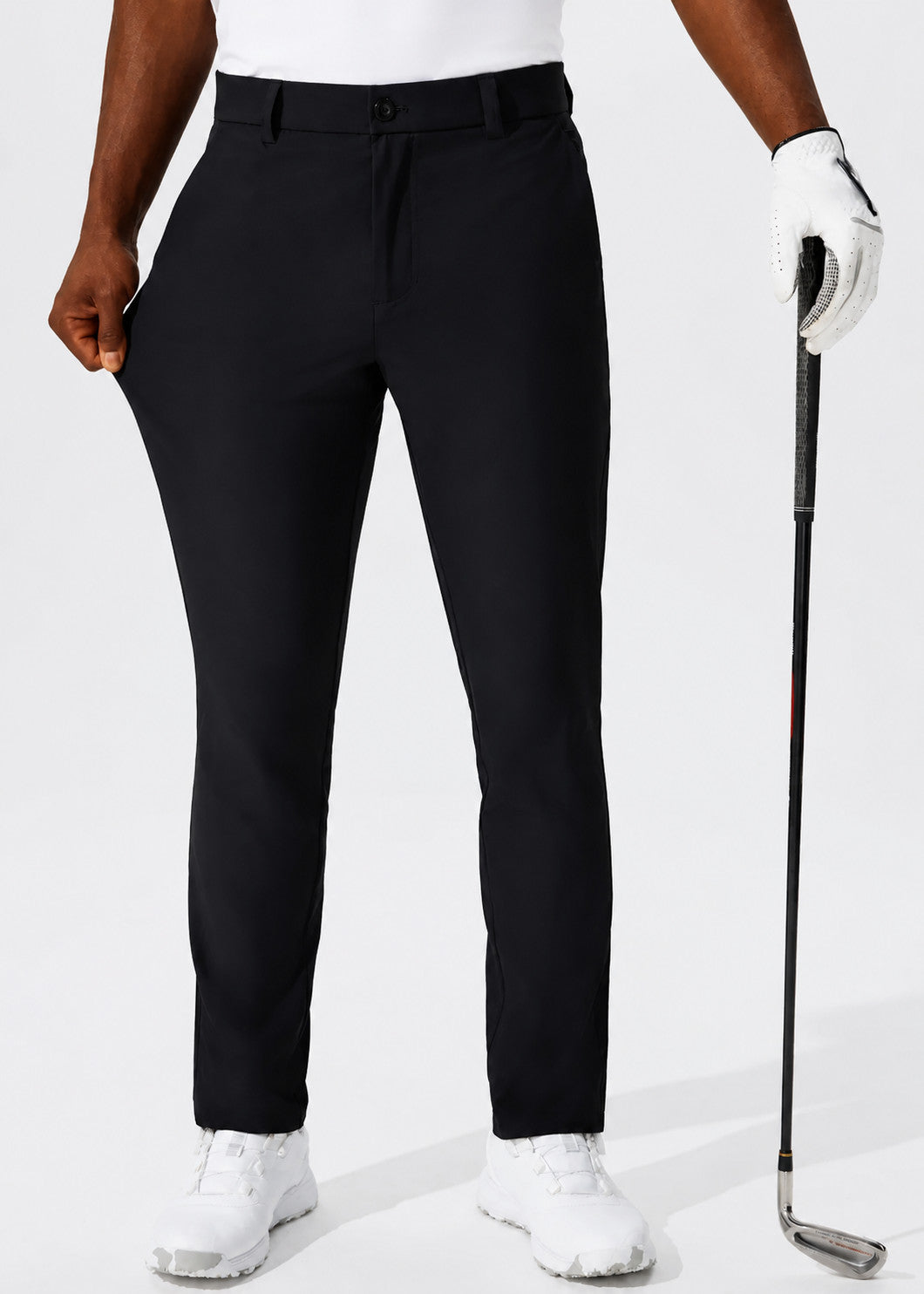 Men'S Casual Golf Pants, Stretch Slim Straight Lightweight Quality Business Pants Golf Sports Trousers 30-34 Inseam Length