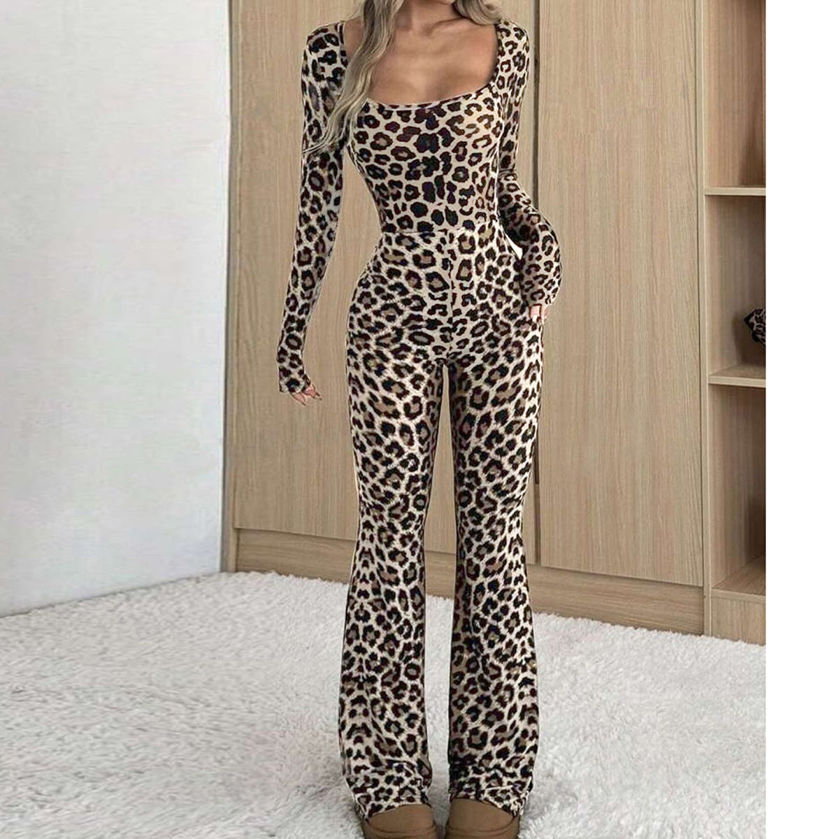 Urban Luxe Square Collar Jumpsuit With Slim Fit Silhouette For Effortless Modern Style