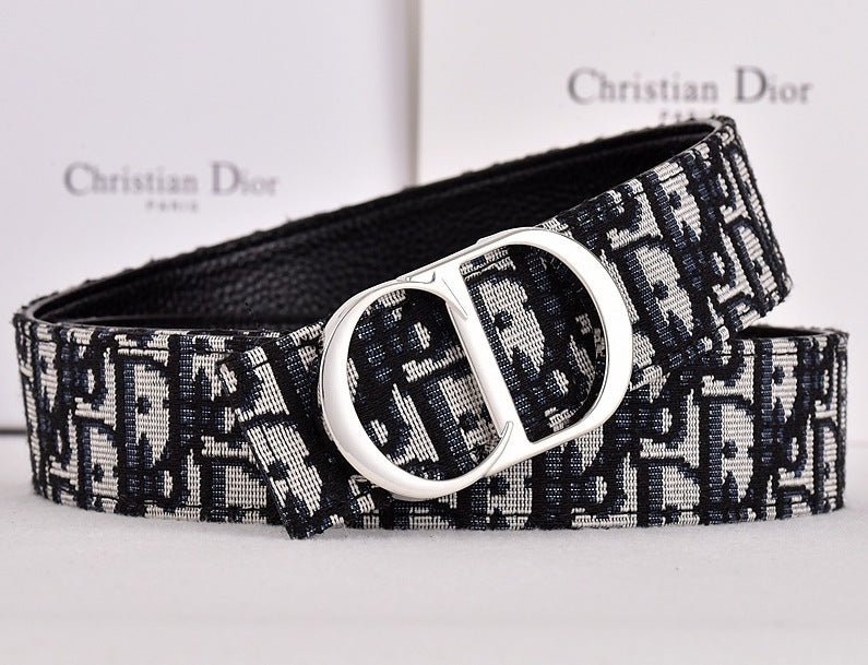 Men's Patterned Belt with Figure Eight Buckle