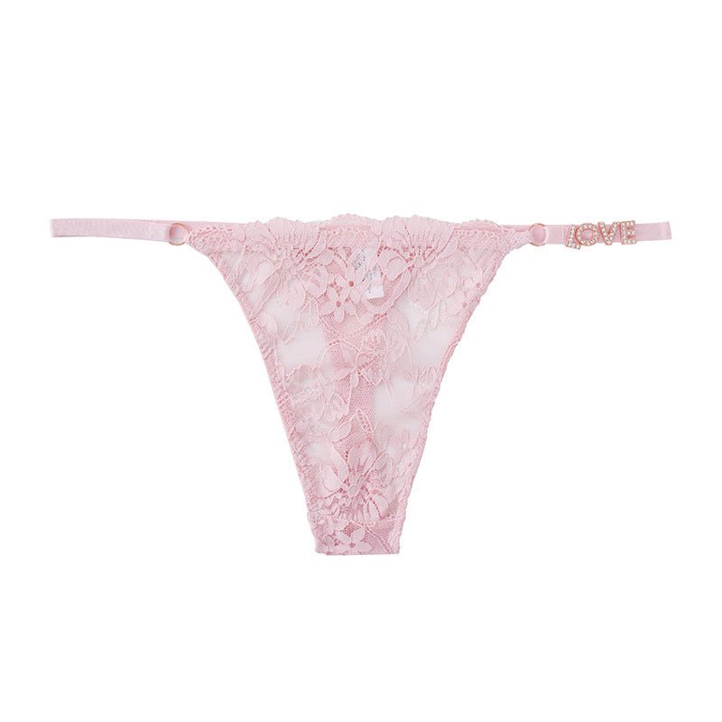 Women's Floral Lace Thong with Side Straps