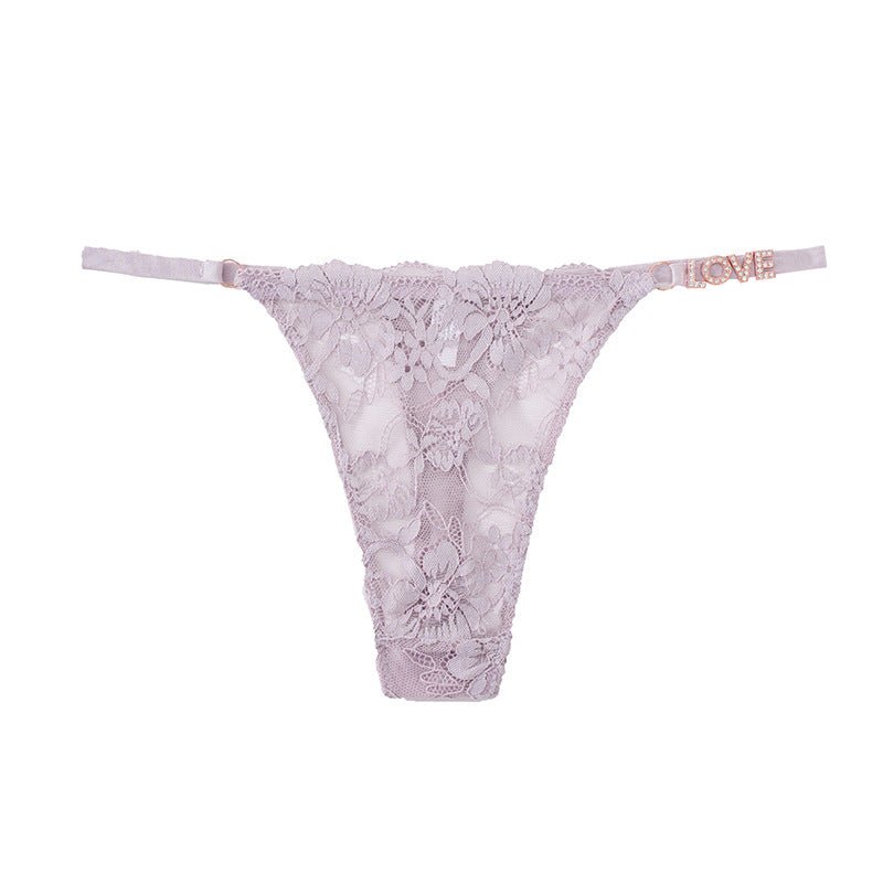 Women's Floral Lace Thong with Side Straps