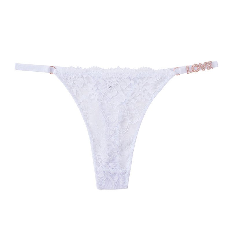 Women's Floral Lace Thong with Side Straps