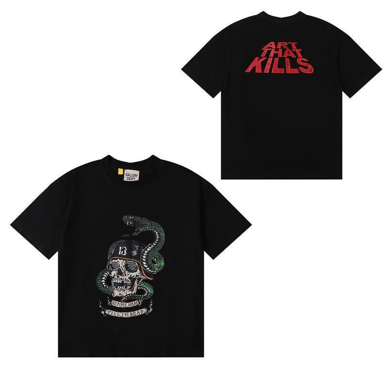 Men's Relaxed Fit Crew Neck T-Shirt with Graphic Lettering
