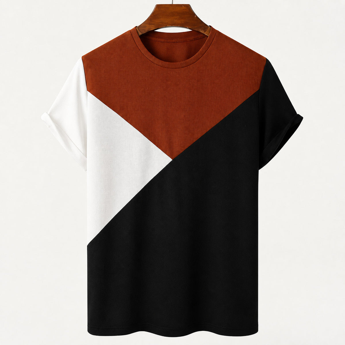 Men's Geometric Panel Short Sleeve T Shirt