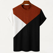 Men's Geometric Panel Short Sleeve T Shirt