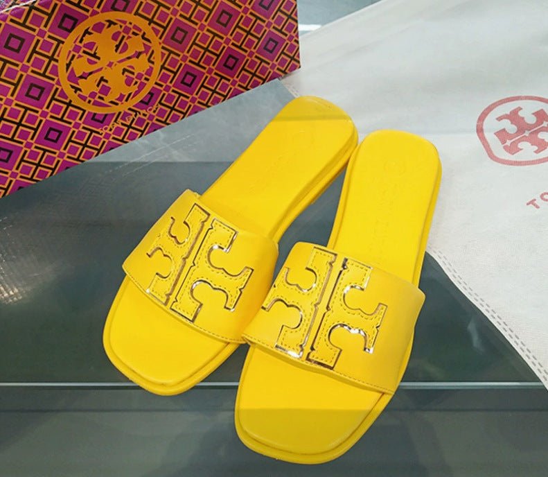 Women's Slip On Slide Sandals with Embellished Wide Strap