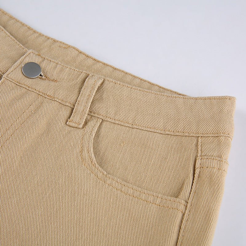 Women's High Waist Flared Jeans with Frayed Hem