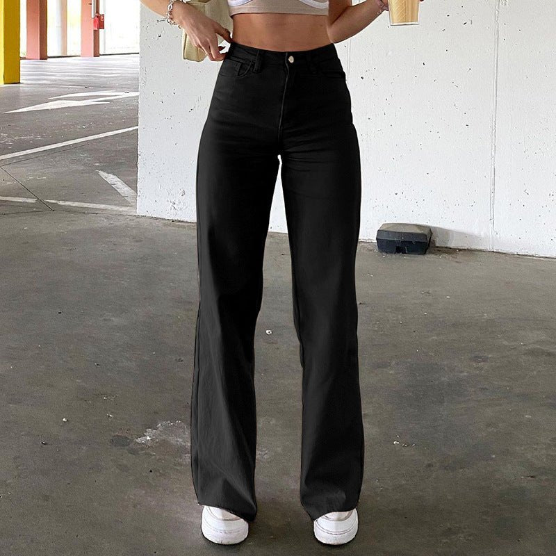 Women's High Waist Flared Jeans with Frayed Hem