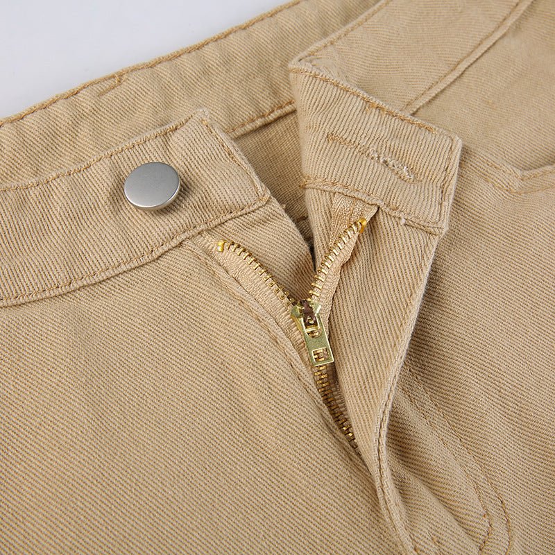 Women's High Waist Flared Jeans with Frayed Hem