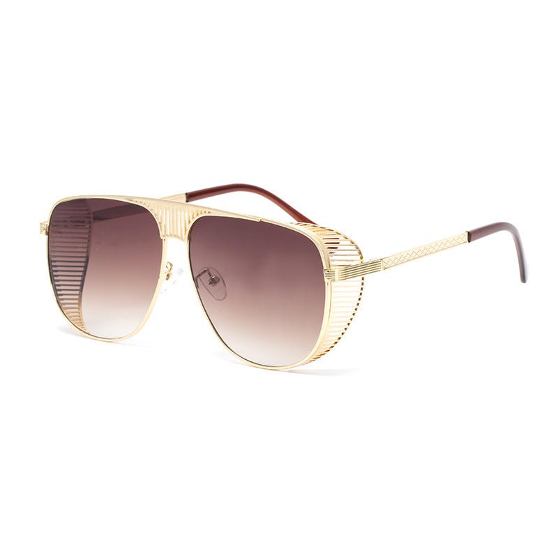 Aviator Sunglasses with Slatted Frame and UV400 Protection