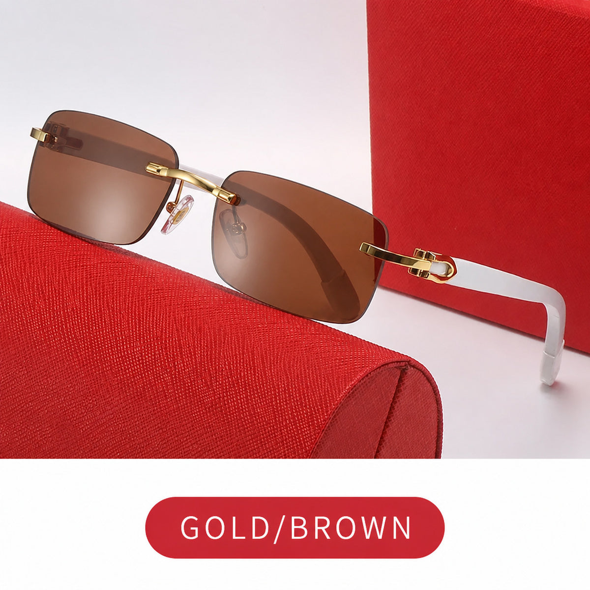 Frameless Square Sunglasses with UV400 Protection