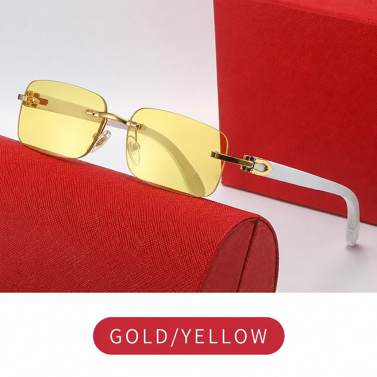 Frameless Square Sunglasses with UV400 Protection