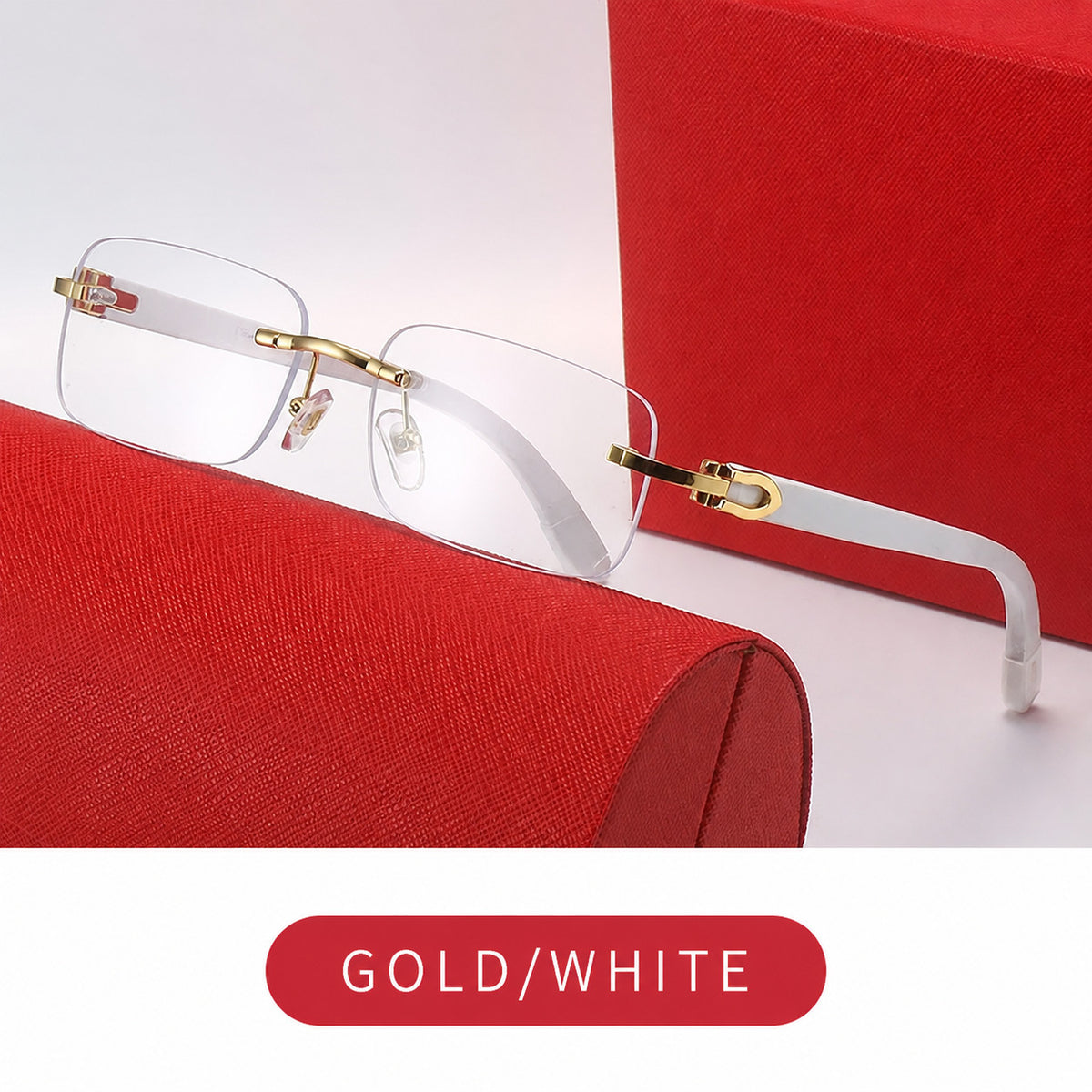 Frameless Square Sunglasses with UV400 Protection