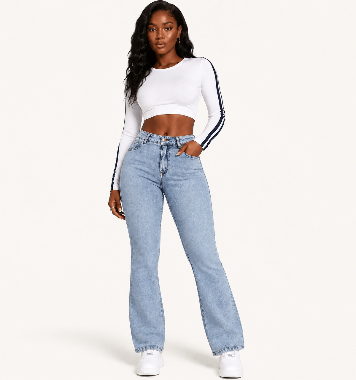 Women's High Waist Flare Leg Jeans