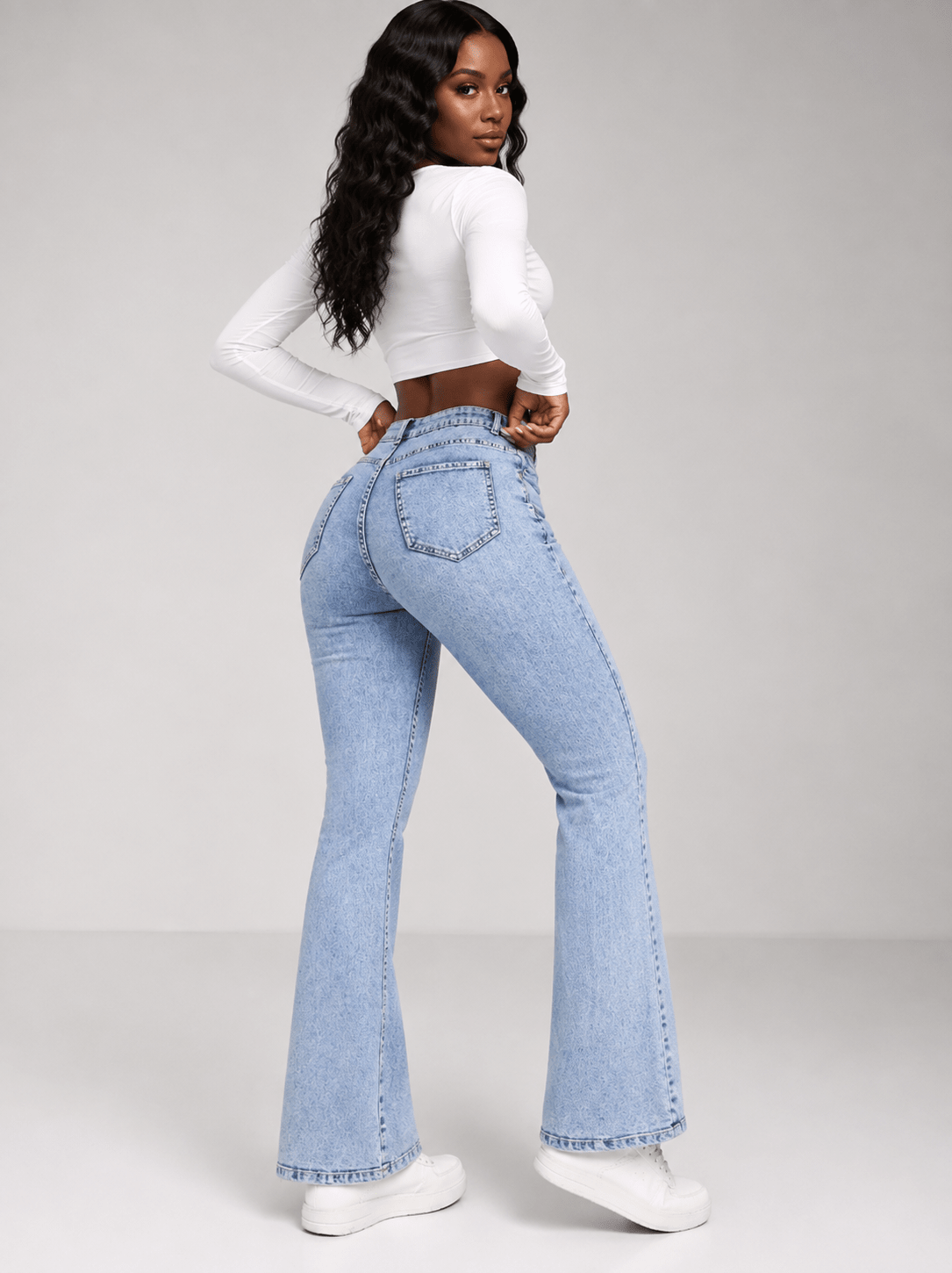 Women's High Waist Flare Leg Jeans