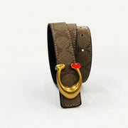 Men's Patterned Belt with Adjustable Curved Pin Buckle