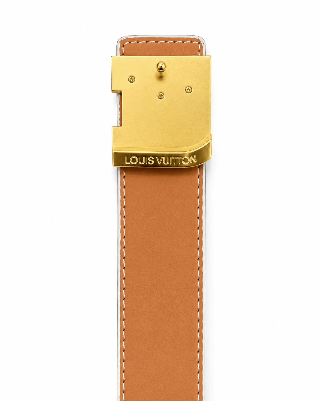 Adjustable Checkered Belt with Oversized Buckle