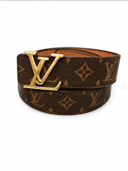 Patterned Belt with Oversized Letter Buckle