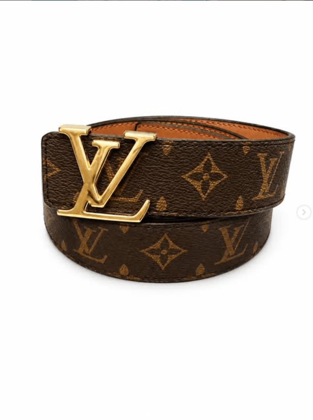 Patterned Belt with Oversized Letter Buckle