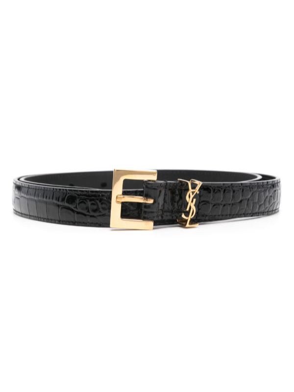 Embossed Pattern Waist Belt with Buckle Closure