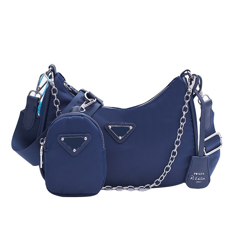 Convertible Hobo Handbag with Detachable Pouches and Chain Strap