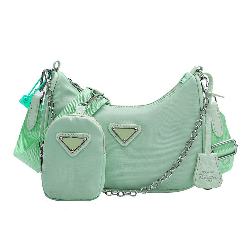 Convertible Hobo Handbag with Detachable Pouches and Chain Strap