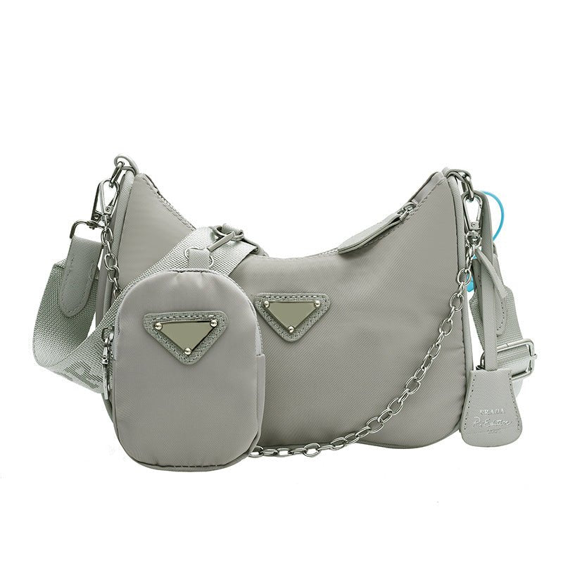 Convertible Hobo Handbag with Detachable Pouches and Chain Strap