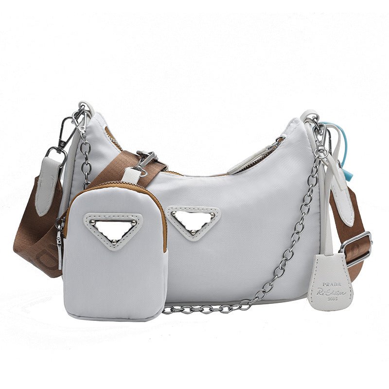 Convertible Hobo Handbag with Detachable Pouches and Chain Strap