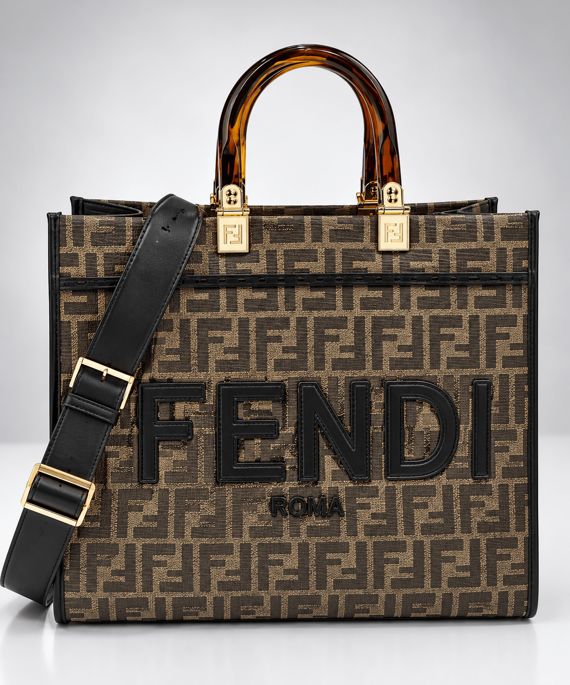 Structured Geometric Pattern Tote with Detachable Crossbody Strap