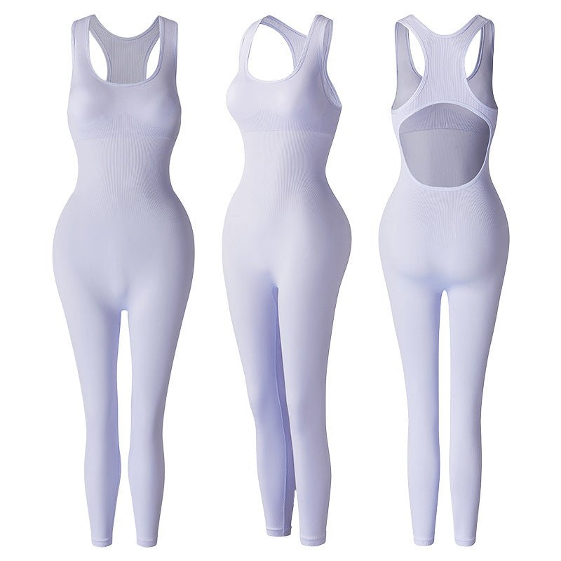 Women's Open-Back Racerback Unitard with Full-Length Legs